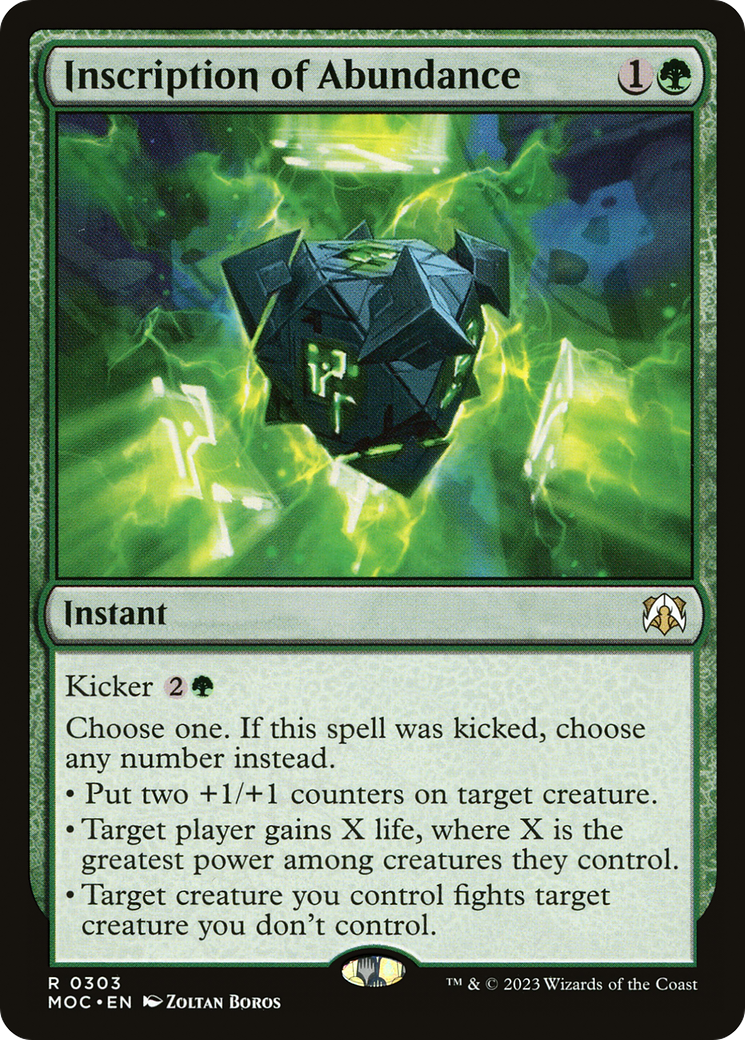 Inscription of Abundance [March of the Machine Commander] | Anubis Games and Hobby