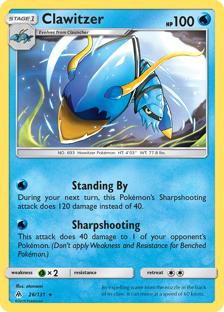 Clawitzer (26/131) [Sun & Moon: Forbidden Light] | Anubis Games and Hobby