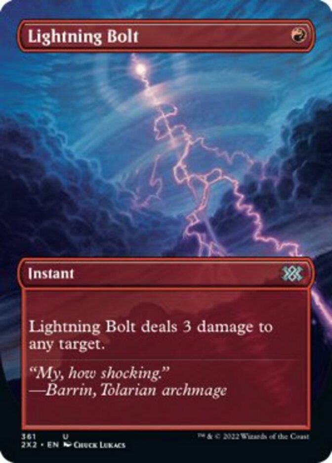 Lightning Bolt (Borderless Alternate Art) [Double Masters 2022] | Anubis Games and Hobby