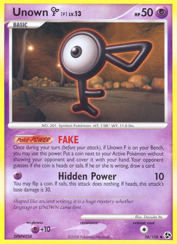 Unown F (56/106) [Diamond & Pearl: Great Encounters] | Anubis Games and Hobby