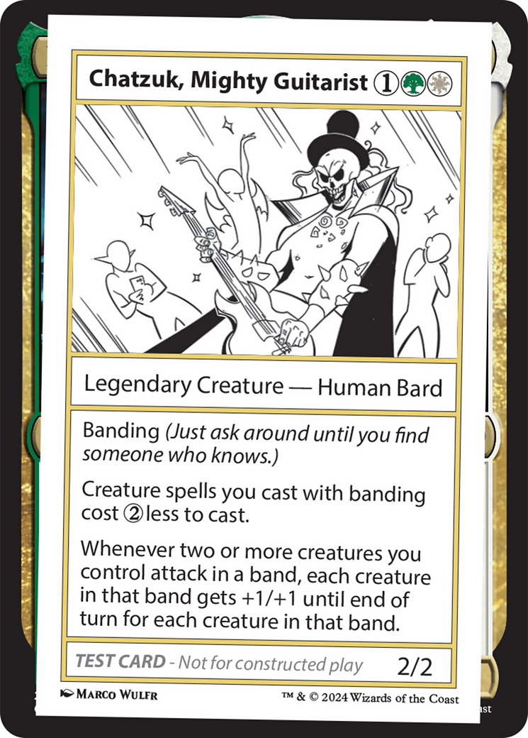 Chatzuk, Mighty Guitarist [Mystery Booster 2 Playtest Cards] | Anubis Games and Hobby