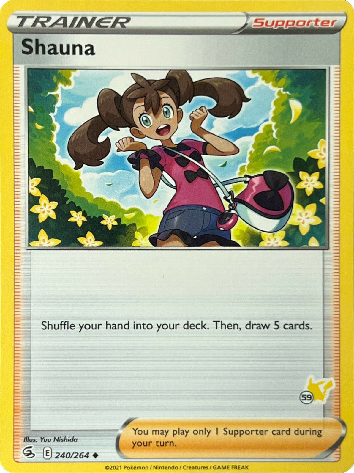 Shauna (240/264) (Pikachu Stamp #59) [Battle Academy 2022] | Anubis Games and Hobby