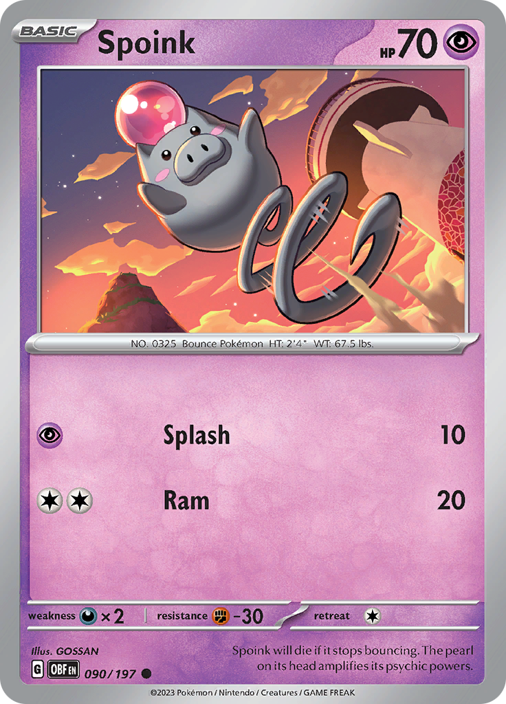 Spoink (090/197) [Scarlet & Violet: Obsidian Flames] | Anubis Games and Hobby