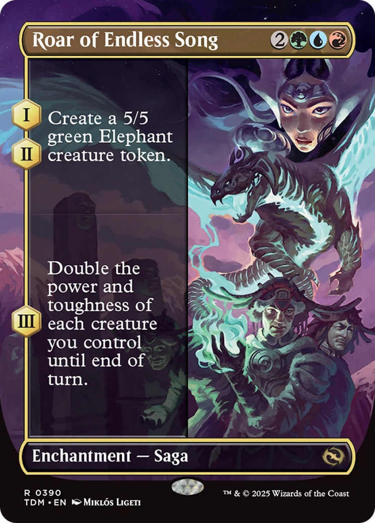 Roar of Endless Song (Borderless) [Tarkir: Dragonstorm] | Anubis Games and Hobby