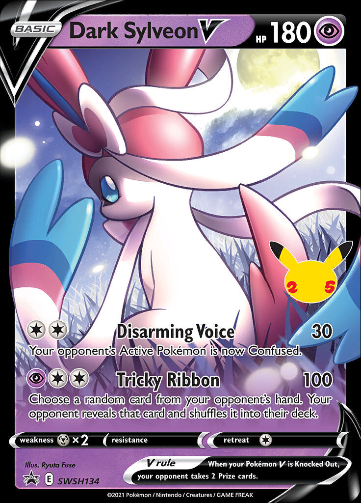 Dark Sylveon V (SWSH134) (Celebrations) [Sword & Shield: Black Star Promos] | Anubis Games and Hobby