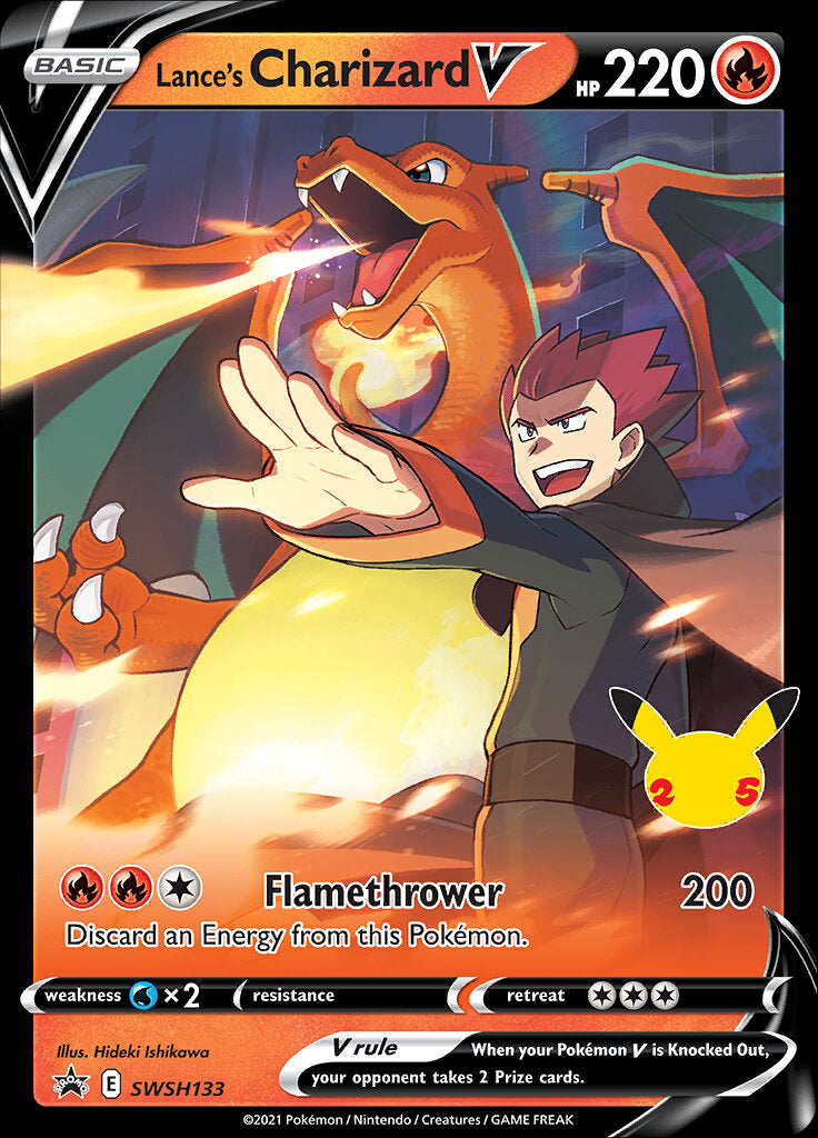 Lance's Charizard V (SWSH133) (Jumbo Card) [Sword & Shield: Black Star Promos] | Anubis Games and Hobby