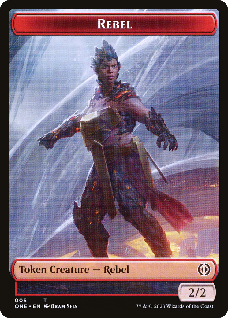 Rebel // Drone Double-Sided Token [Phyrexia: All Will Be One Tokens] | Anubis Games and Hobby