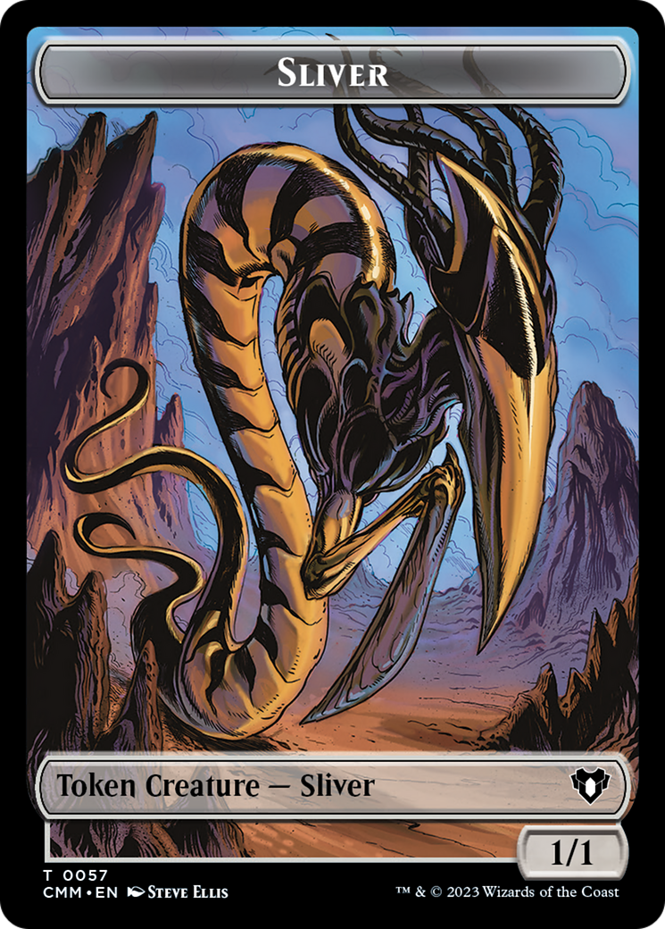 Sliver Army // Sliver Double-Sided Token [Commander Masters Tokens] | Anubis Games and Hobby