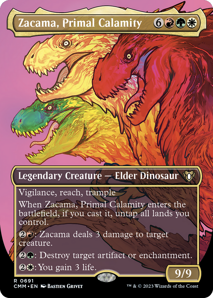 Zacama, Primal Calamity (Borderless Profile) [Commander Masters] | Anubis Games and Hobby