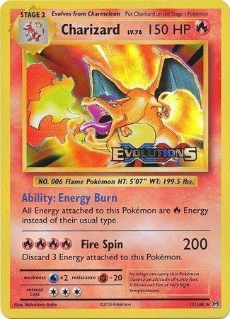 Charizard (11/108) (XY Evolutions Prerelease) [XY: Black Star Promos] | Anubis Games and Hobby