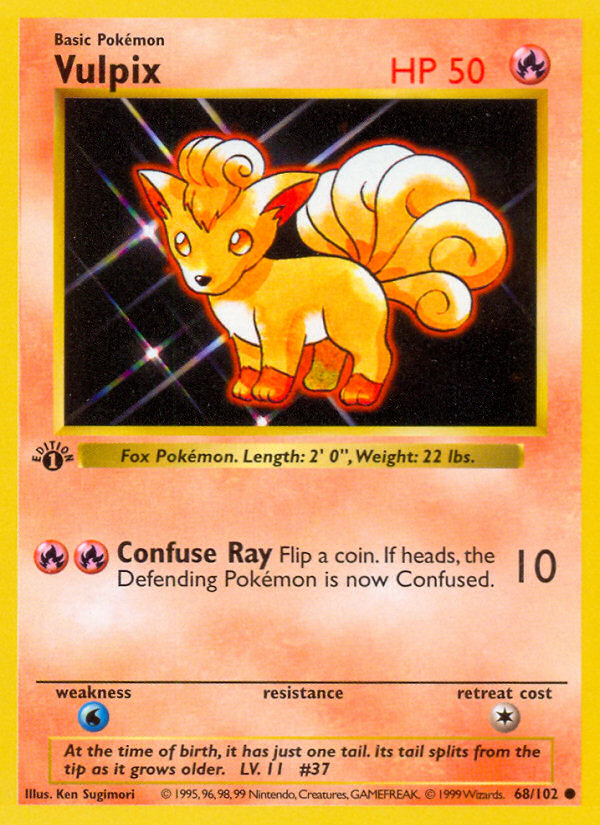 Vulpix (68/102) (Shadowless) [Base Set 1st Edition] | Anubis Games and Hobby