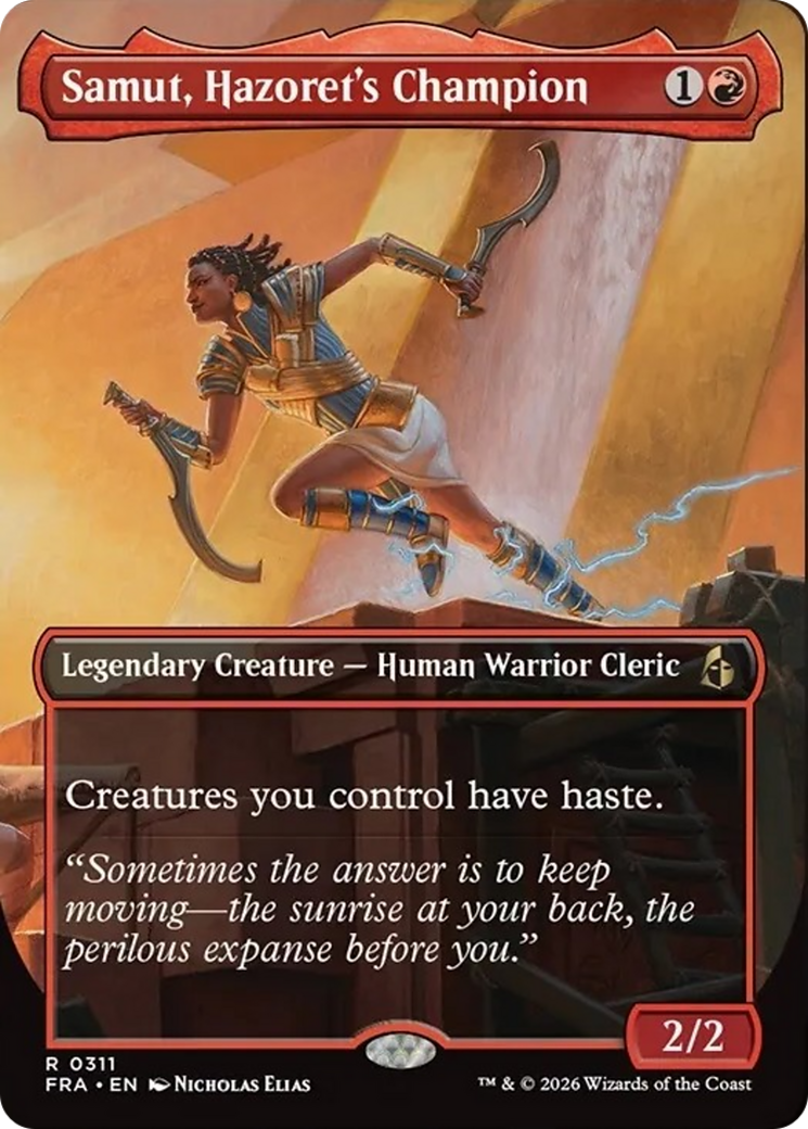 Samut, Hazoret's Champion (Borderless) [Reality Fracture] | Anubis Games and Hobby
