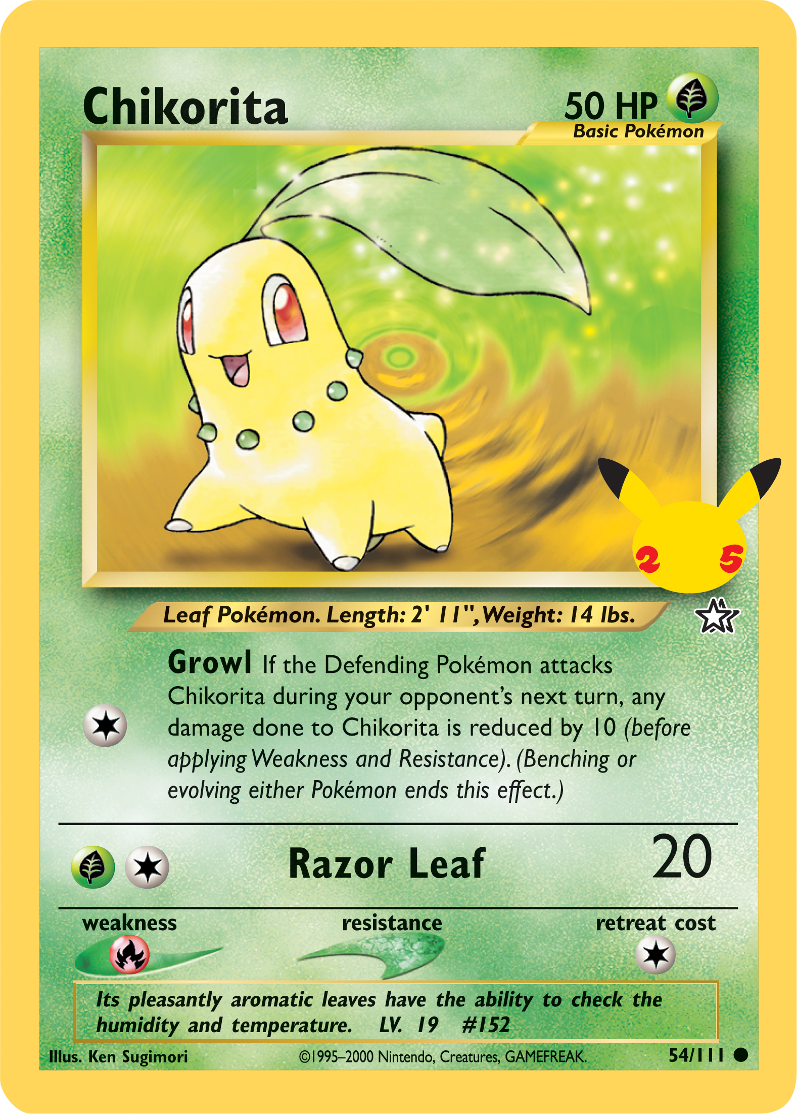 Chikorita (54/111) (Jumbo Card) [First Partner Pack] | Anubis Games and Hobby