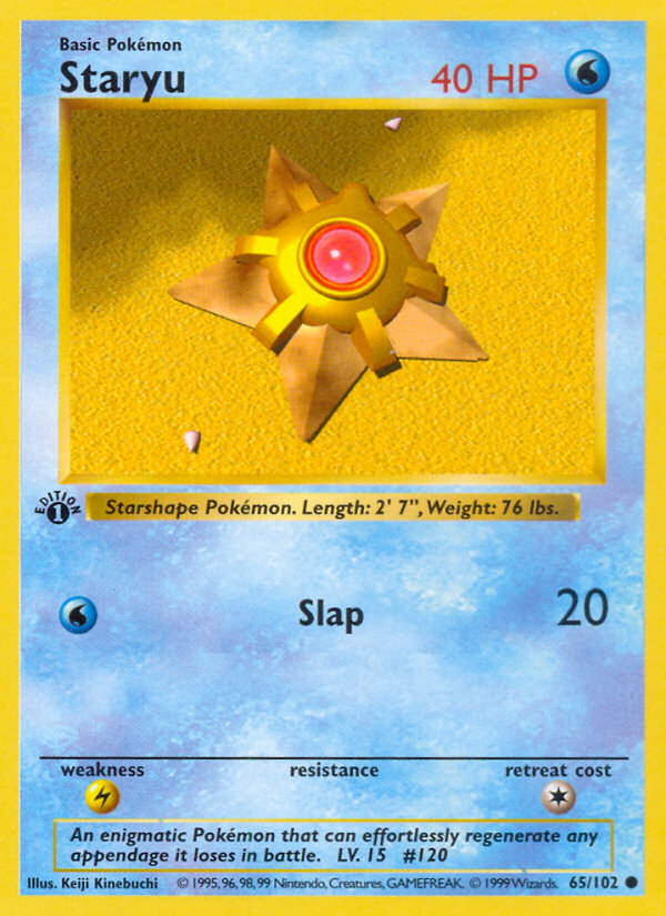 Staryu (65/102) (Shadowless) [Base Set 1st Edition] | Anubis Games and Hobby