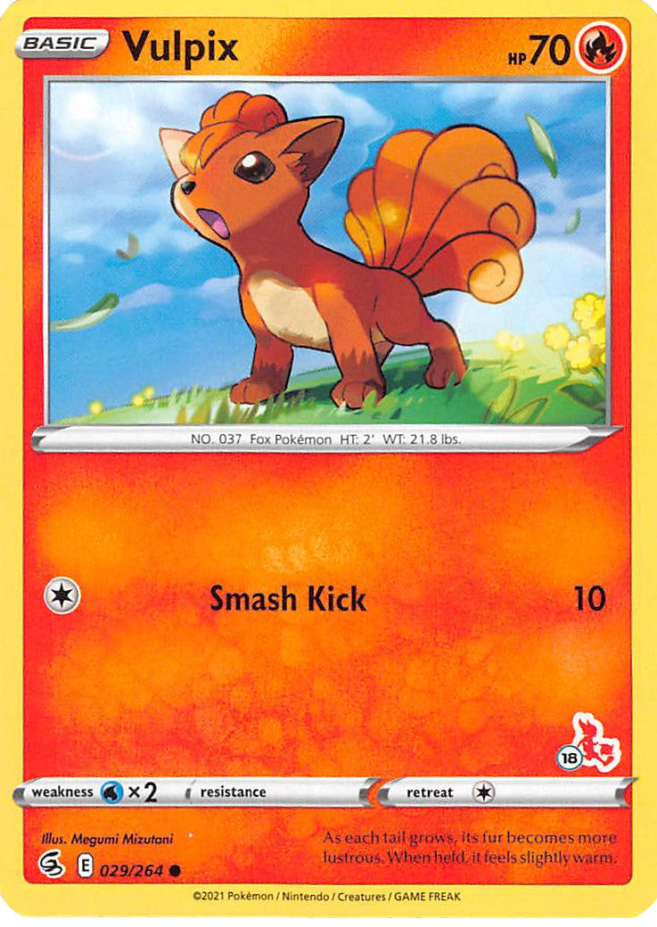 Vulpix (029/264) (Cinderace Stamp #18) [Battle Academy 2022] | Anubis Games and Hobby