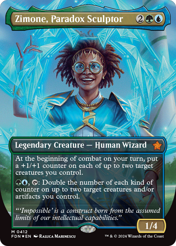 Zimone, Paradox Sculptor (Borderless) (Mana Foil) [Foundations] | Anubis Games and Hobby