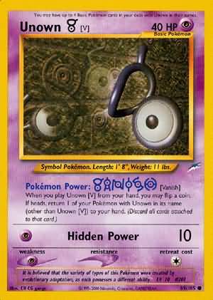 Unown [V] (89/105) [Neo Destiny Unlimited] | Anubis Games and Hobby