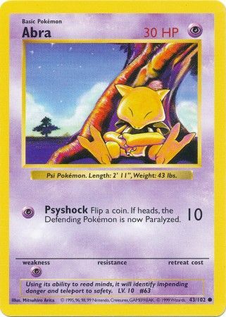 Abra (43/102) [Base Set Shadowless Unlimited] | Anubis Games and Hobby