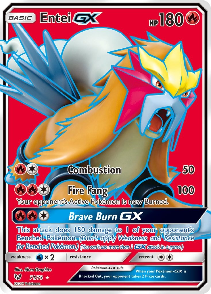 Entei GX (71/73) (Full Art) [Sun & Moon: Shining Legends] | Anubis Games and Hobby