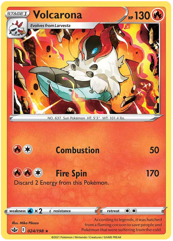 Volcarona (024/198) [Sword & Shield: Chilling Reign] | Anubis Games and Hobby