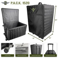 P.A.C.K. 1520XL Molle with Magna Rack Sliders Load Out (Black) | Anubis Games and Hobby