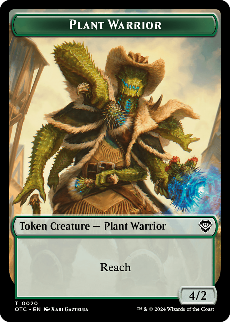 Plant Warrior // Plant Double-Sided Token [Outlaws of Thunder Junction Commander Tokens] | Anubis Games and Hobby