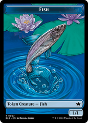 Fish // Iridescent Vinelasher Double-Sided Token [Bloomburrow Tokens] | Anubis Games and Hobby