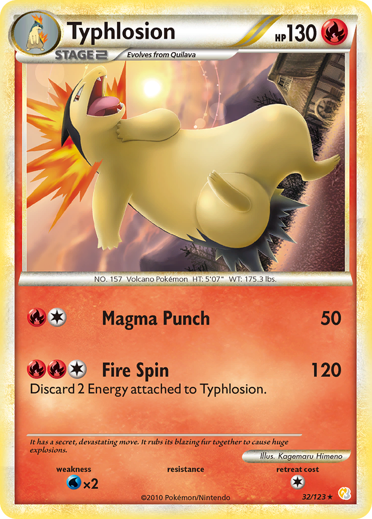 Typhlosion (32/123) [HeartGold & SoulSilver: Base Set] | Anubis Games and Hobby