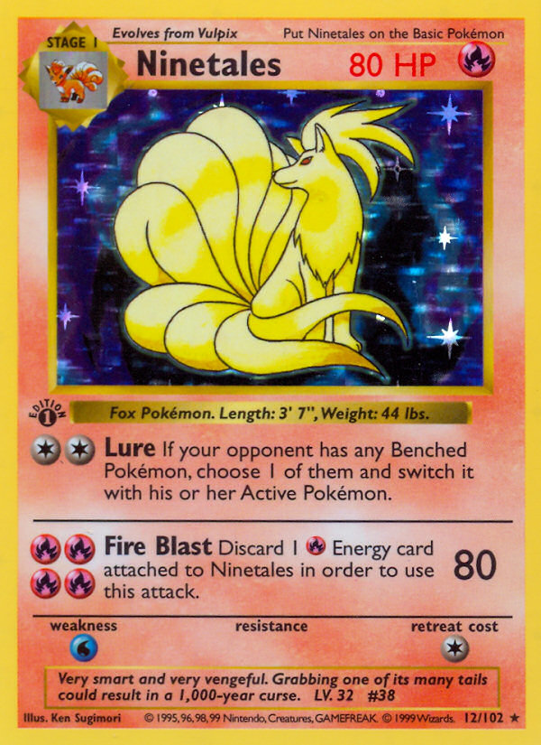 Ninetales (12/102) (Shadowless) [Base Set 1st Edition] | Anubis Games and Hobby