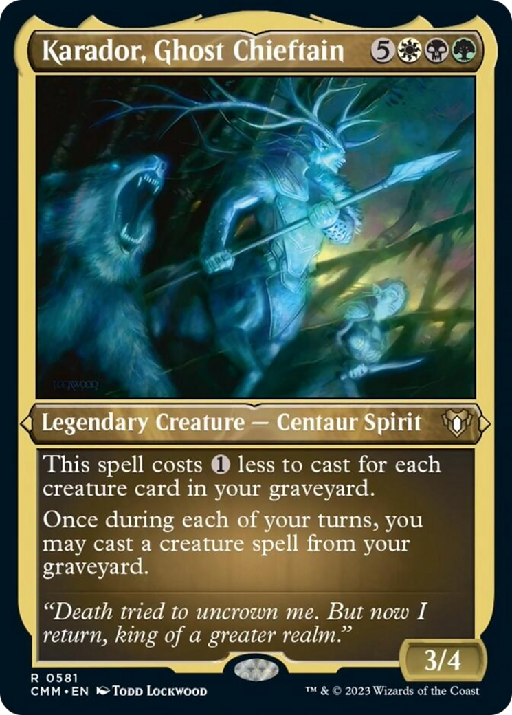Karador, Ghost Chieftain (Foil Etched) [Commander Masters] | Anubis Games and Hobby