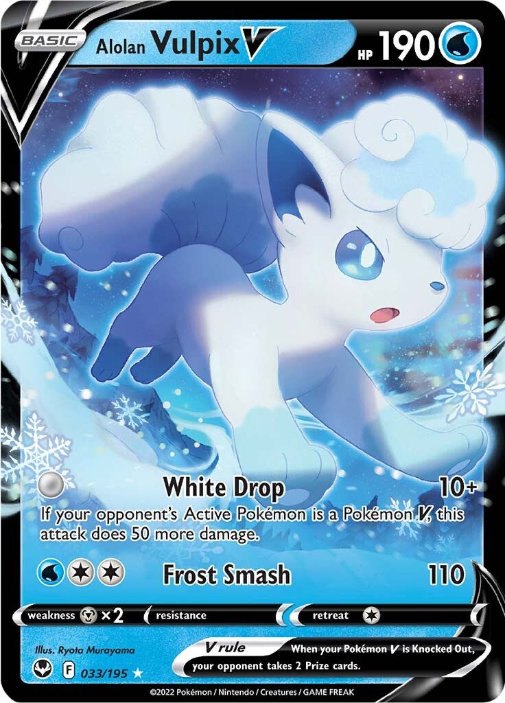 Alolan Vulpix V (033/195) [Sword & Shield: Silver Tempest] | Anubis Games and Hobby