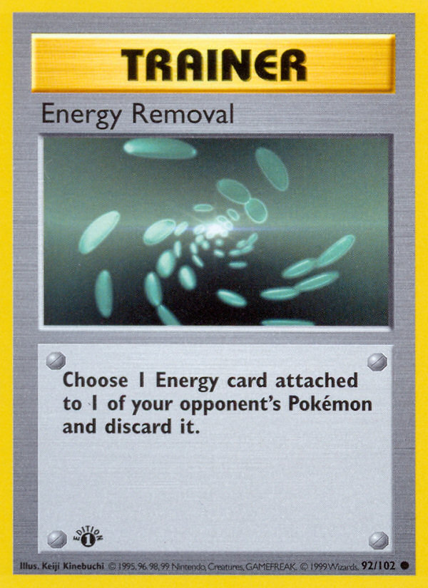 Energy Removal (92/102) (Shadowless) [Base Set 1st Edition] | Anubis Games and Hobby