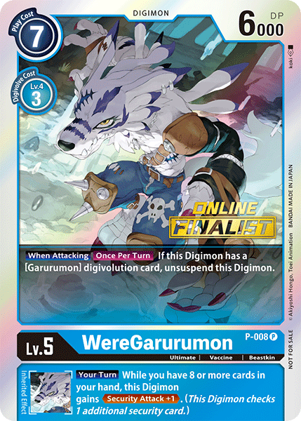 WereGarurumon [P-008] (Online Regional - Finalist) [Promotional Cards] | Anubis Games and Hobby