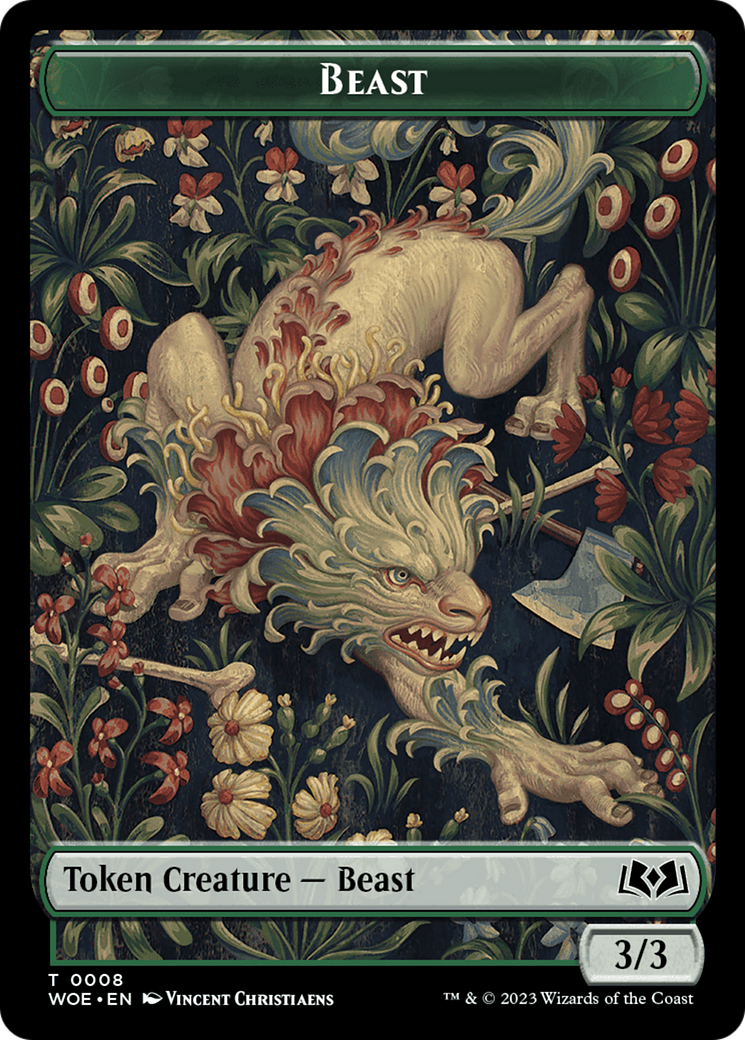 Beast Token [Wilds of Eldraine Tokens] | Anubis Games and Hobby