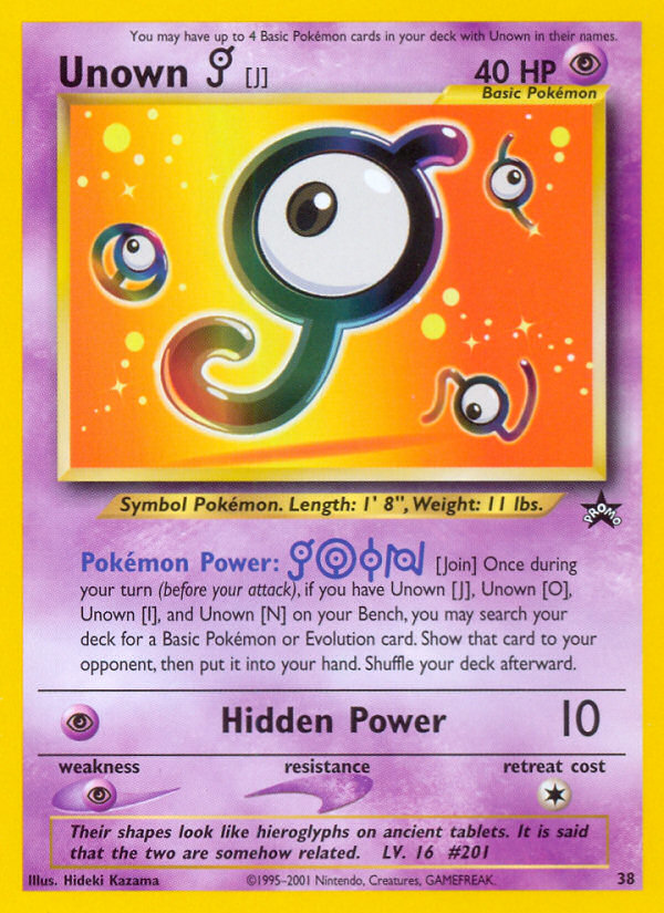 Unown [J] (38) [Wizards of the Coast: Black Star Promos] | Anubis Games and Hobby
