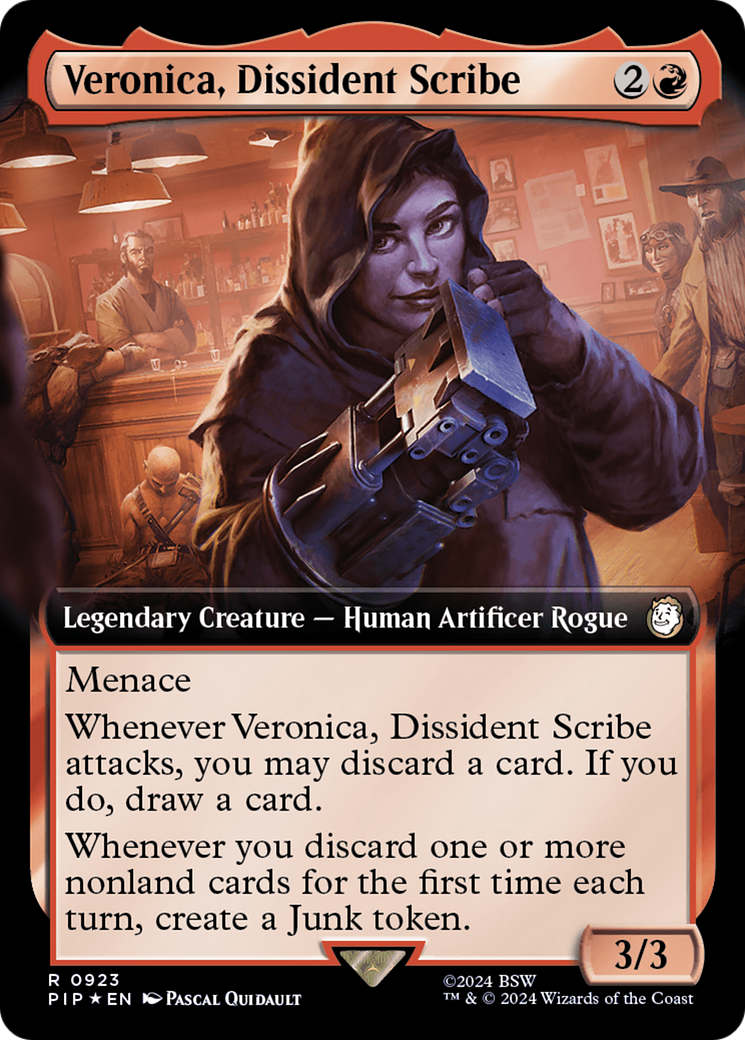 Veronica, Dissident Scribe (Extended Art) (Surge Foil) [Fallout] | Anubis Games and Hobby