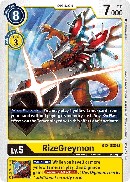 RizeGreymon [BT2-038] (Tournament Pack) [Release Special Booster Ver.1.5 Promos] | Anubis Games and Hobby