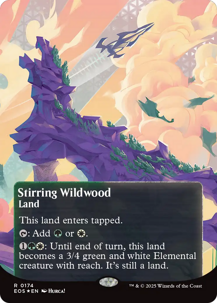 Stirring Wildwood (0174) (Borderless) (Galaxy Foil) [Edge of Eternities: Stellar Sights] | Anubis Games and Hobby