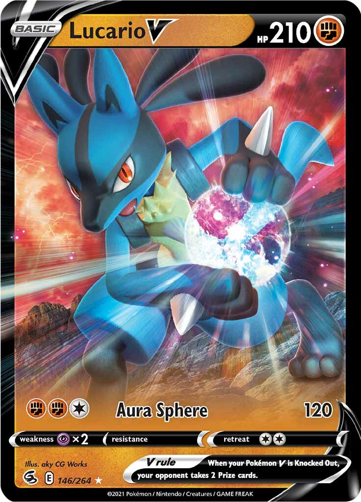 Lucario V (146/264) (Jumbo Card) [Sword & Shield: Fusion Strike] | Anubis Games and Hobby