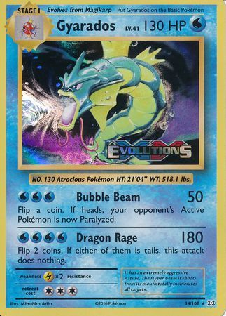 Gyarados (34/108) (XY Evolutions Prerelease) [XY: Black Star Promos] | Anubis Games and Hobby