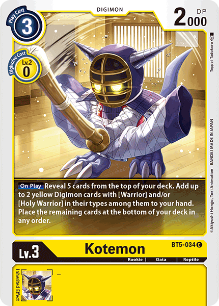 Kotemon [BT5-034] [Battle of Omni] | Anubis Games and Hobby