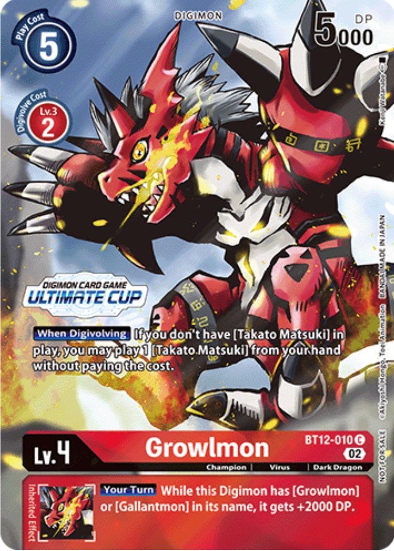 Growlmon [BT12-010] (Ultimate Cup) [Across Time Promos] | Anubis Games and Hobby