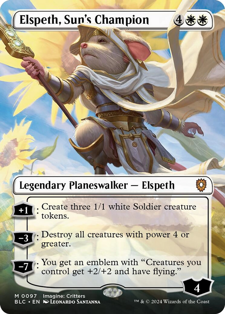 Elspeth, Sun's Champion (Borderless) [Bloomburrow Commander] | Anubis Games and Hobby