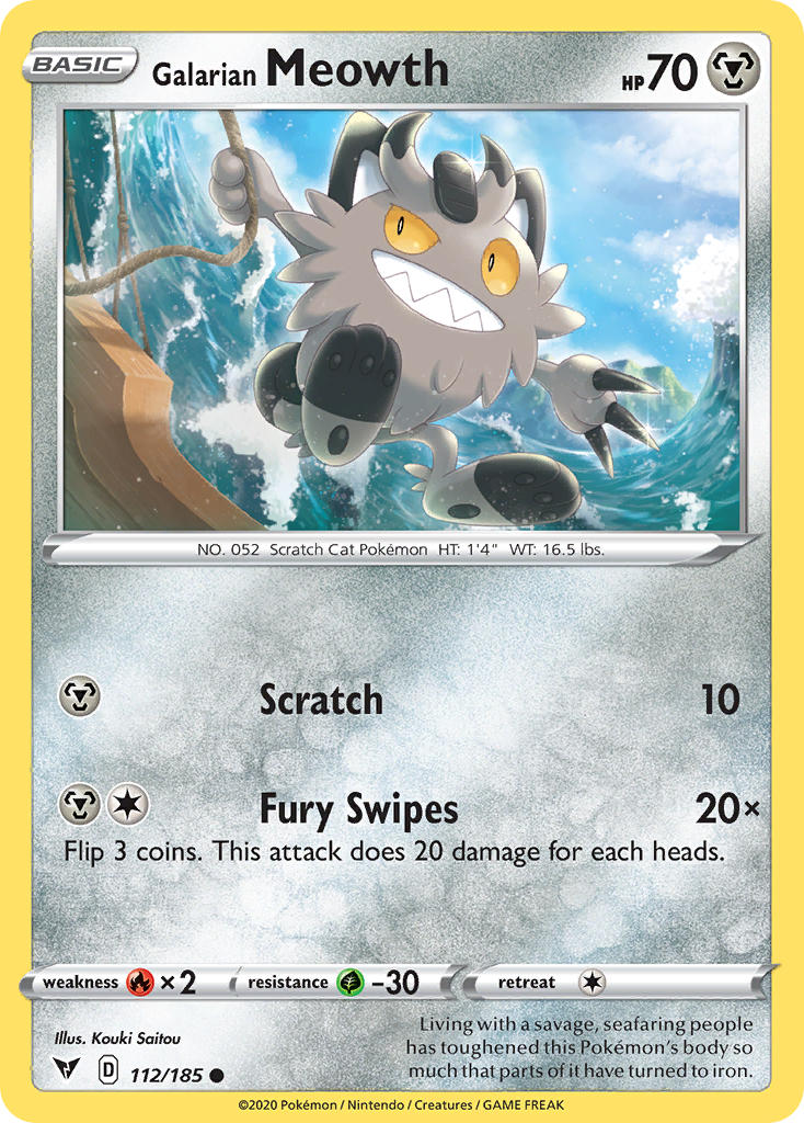 Galarian Meowth (112/185) [Sword & Shield: Vivid Voltage] | Anubis Games and Hobby