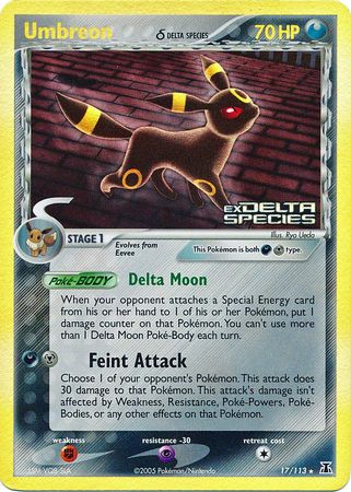 Umbreon (17/113) (Delta Species) (Stamped) [EX: Delta Species] | Anubis Games and Hobby