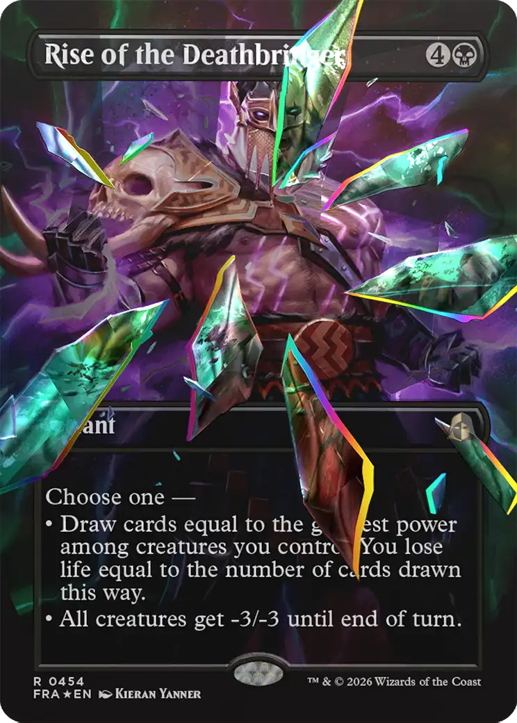Rise of the Deathbringer (Borderless) (Facet Foil) [Reality Fracture] | Anubis Games and Hobby