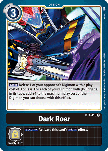 Dark Roar [BT4-110] [Great Legend] | Anubis Games and Hobby