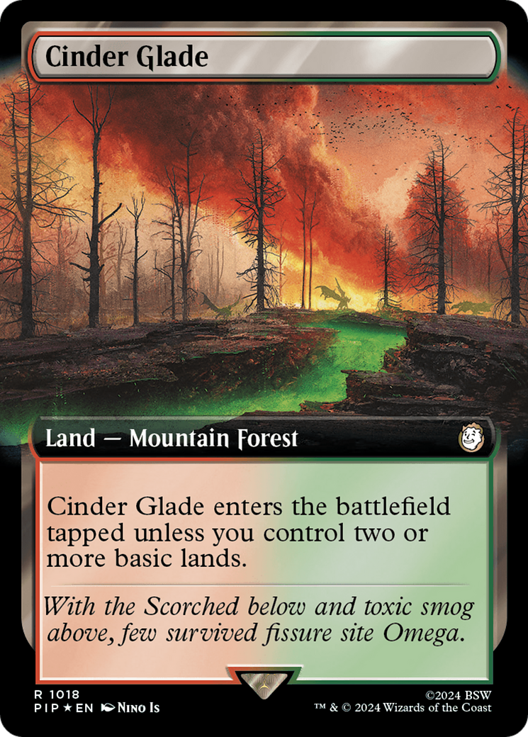 Cinder Glade (Extended Art) (Surge Foil) [Fallout] | Anubis Games and Hobby