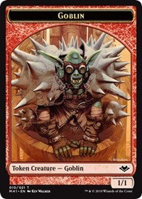 Goblin (010) // Serra the Benevolent Emblem (020) Double-Sided Token [Modern Horizons Tokens] | Anubis Games and Hobby