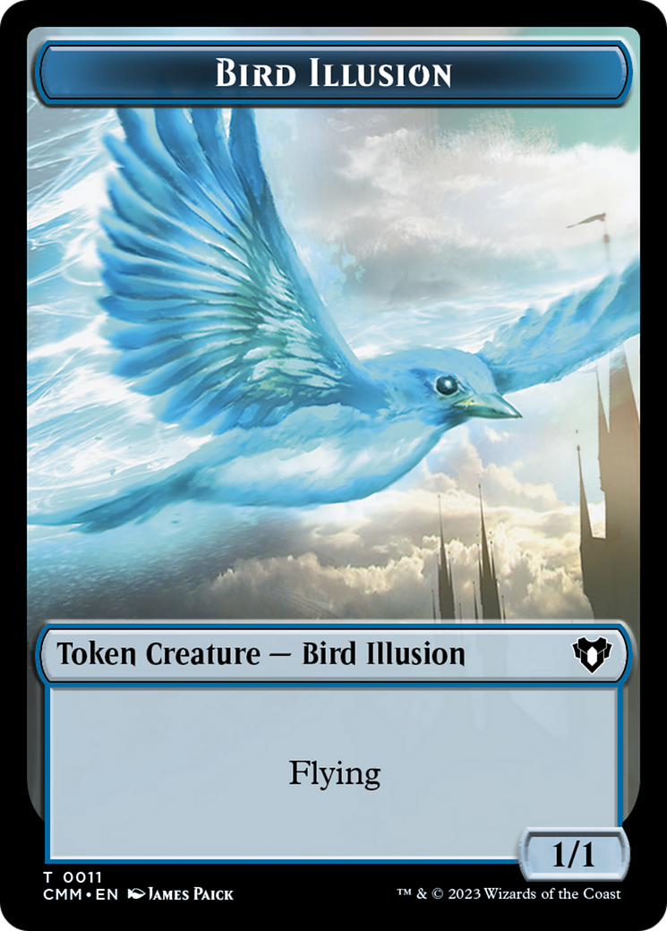 Bird // Bird Illusion Double-Sided Token [Commander Masters Tokens] | Anubis Games and Hobby